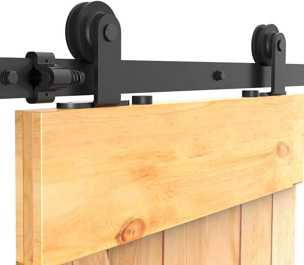 Black Top Mount Sliding Door Hardware Kit - Minimalist and Durable